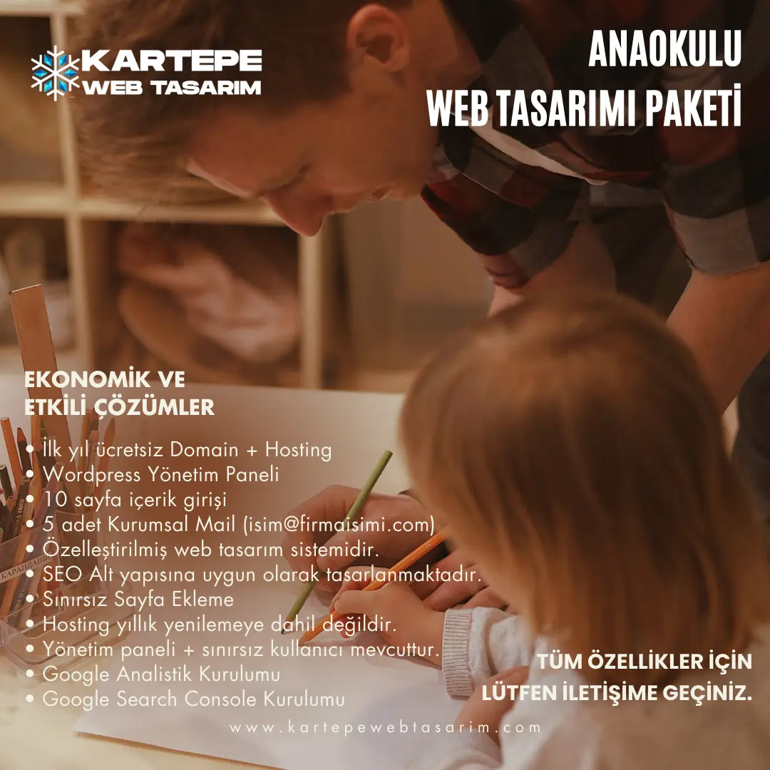 Anaokulu Kurumsal Web Tasarım Paketi 1 Anaokulu Kurumsal Web Tasarım Paketi Kartepe Web Tasarım Kocaeli Web Tasarım İzmit Web Tasarım