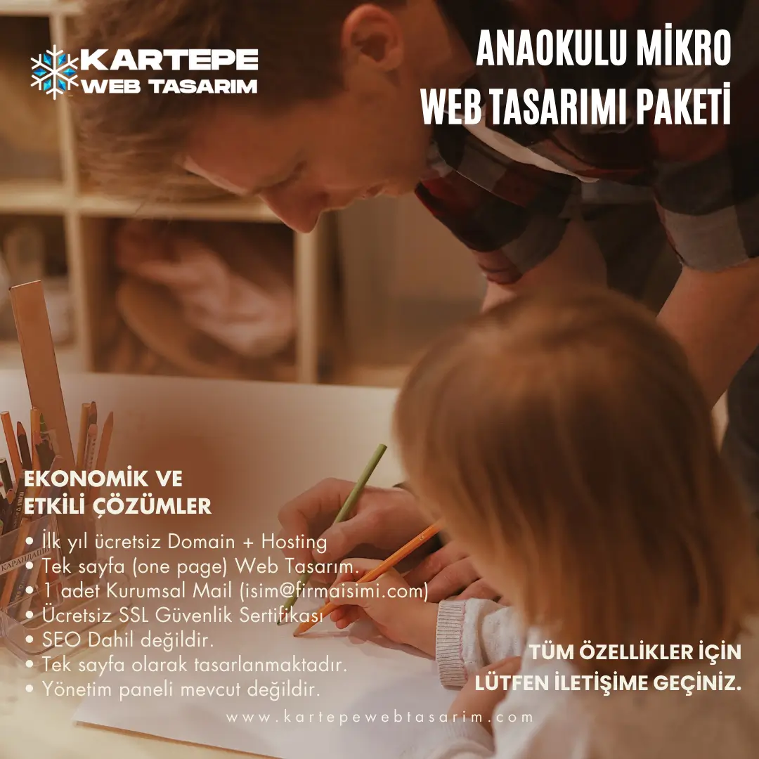 Anaokulu Mikro Web Tasarım Paketi izmit gebze darıca derince gölcük kartepe başiskele çayırova körfez kandıra karamürsel dilovası