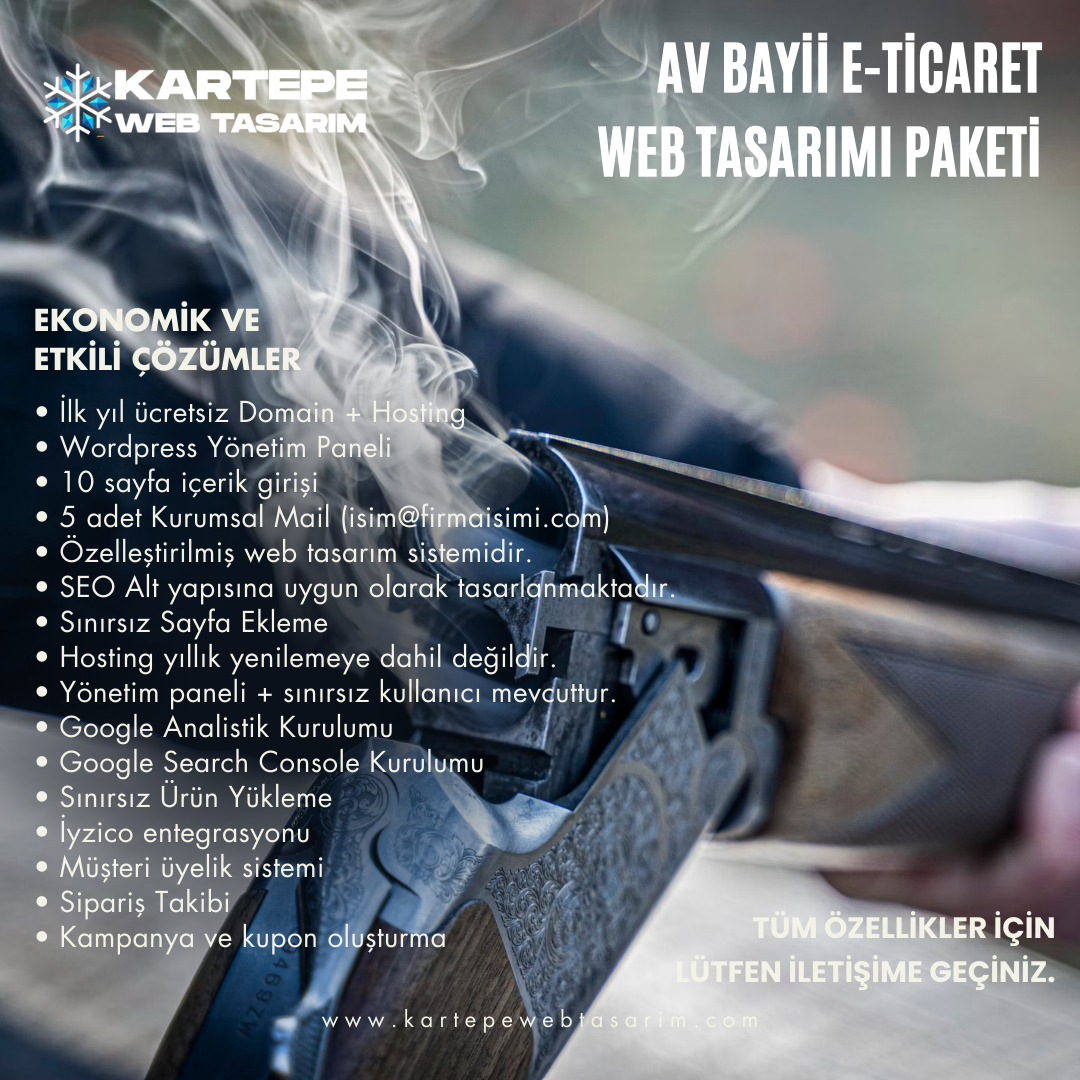 Av Bayii E-Ticret Web Tasarım Paketi 1 Av Bayii E-ticaret Web Tasarım Paketi Av Bayii Mikro Web Tasarım Paketi Av Bayii Paketi izmit gebze darıca derince gölcük kartepe başiskele çayırova körfez kandıra karamürsel dilovası (2)