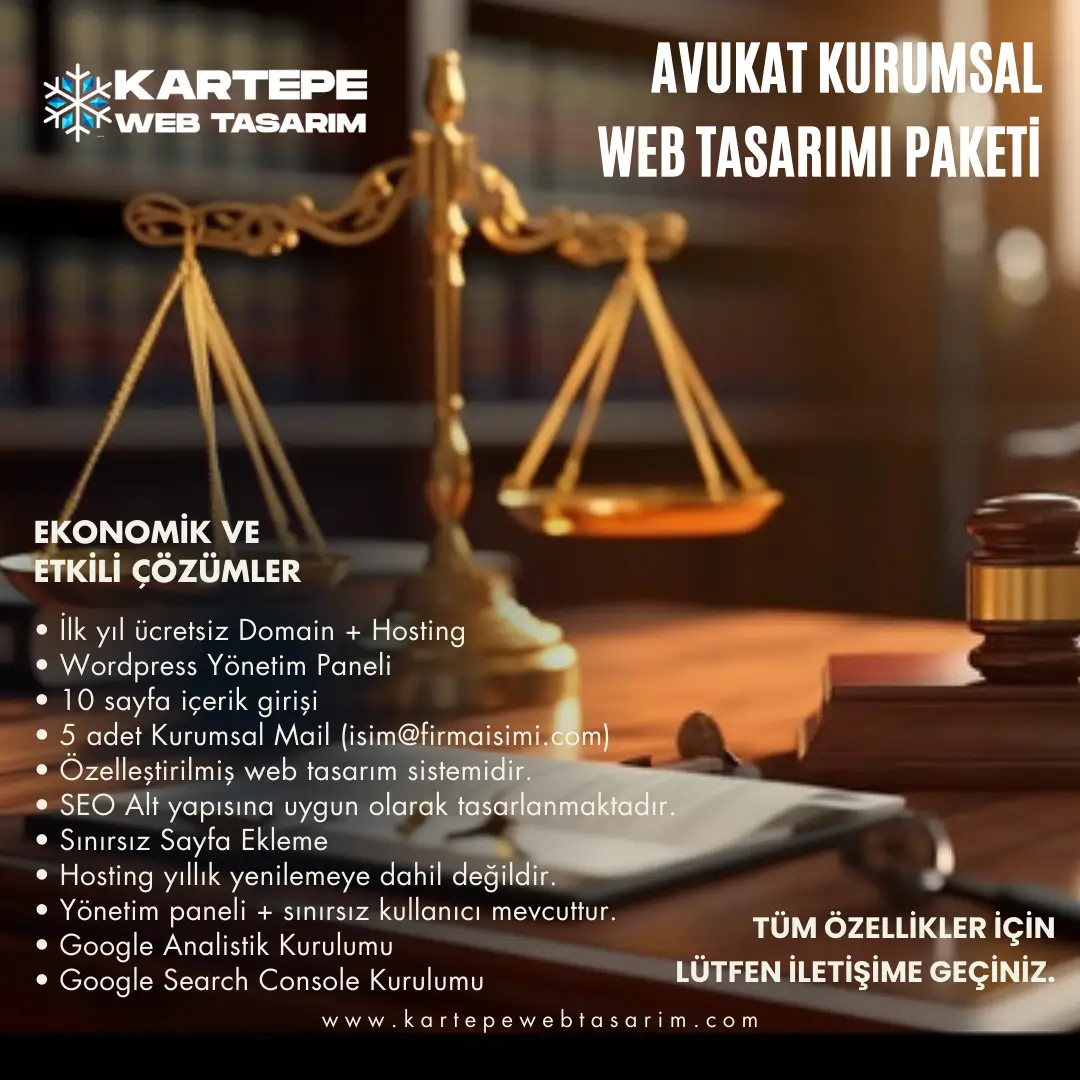 Avukat Kurumsal Web Tasarım Paketi Avukat Mikro Web Tasarım Paketi izmit gebze darıca derince gölcük kartepe başiskele çayırova körfez kandıra karamürsel dilovası (5)
